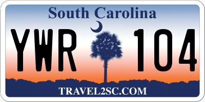 SC license plate YWR104