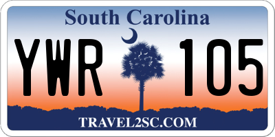 SC license plate YWR105