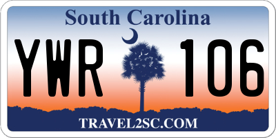 SC license plate YWR106