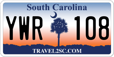SC license plate YWR108
