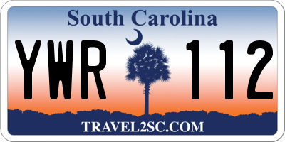 SC license plate YWR112