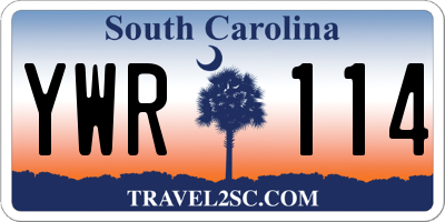 SC license plate YWR114