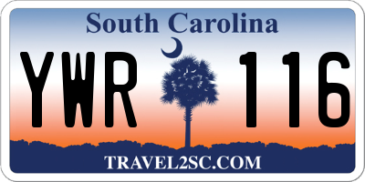 SC license plate YWR116