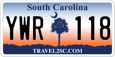 SC license plate YWR118