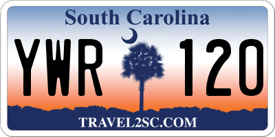 SC license plate YWR120