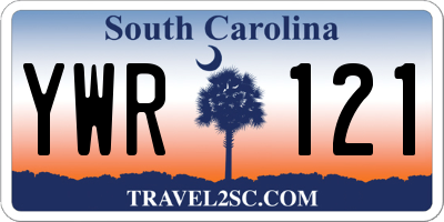 SC license plate YWR121