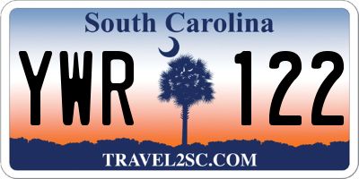 SC license plate YWR122