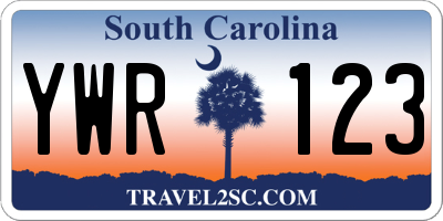 SC license plate YWR123