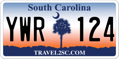 SC license plate YWR124