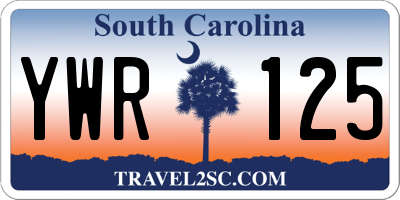 SC license plate YWR125