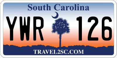 SC license plate YWR126