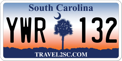SC license plate YWR132