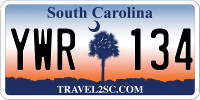 SC license plate YWR134