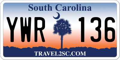 SC license plate YWR136