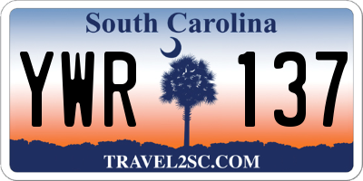 SC license plate YWR137
