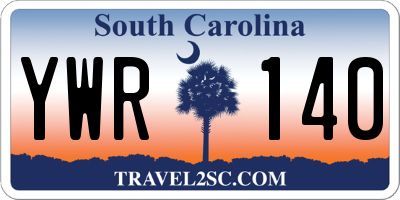 SC license plate YWR140