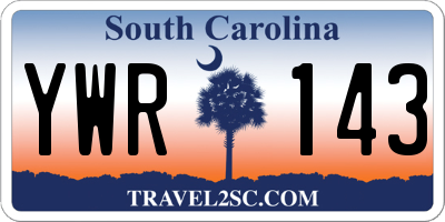 SC license plate YWR143