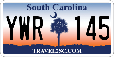 SC license plate YWR145
