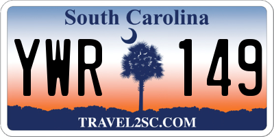 SC license plate YWR149