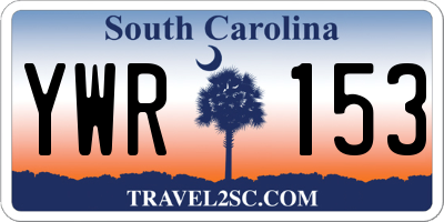 SC license plate YWR153