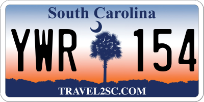 SC license plate YWR154