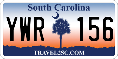 SC license plate YWR156
