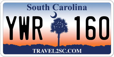 SC license plate YWR160