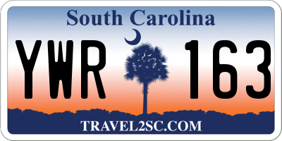 SC license plate YWR163