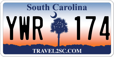 SC license plate YWR174