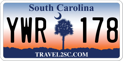 SC license plate YWR178