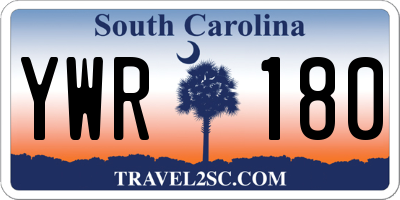 SC license plate YWR180