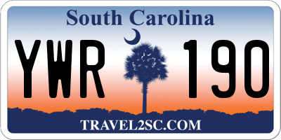 SC license plate YWR190