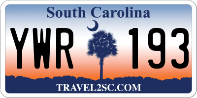 SC license plate YWR193