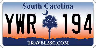 SC license plate YWR194