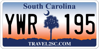 SC license plate YWR195