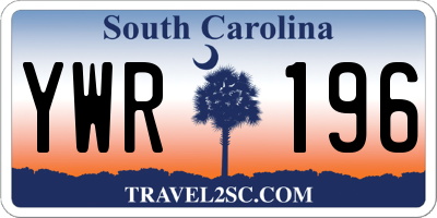 SC license plate YWR196