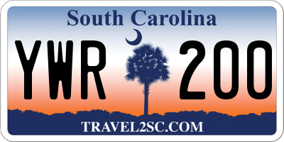 SC license plate YWR200