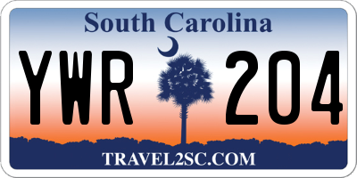 SC license plate YWR204