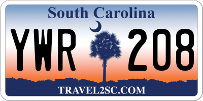 SC license plate YWR208