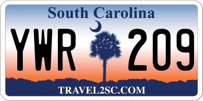 SC license plate YWR209