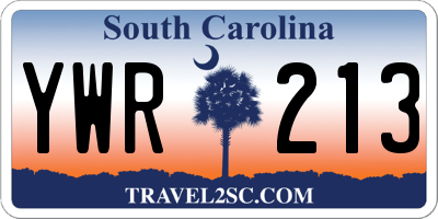 SC license plate YWR213