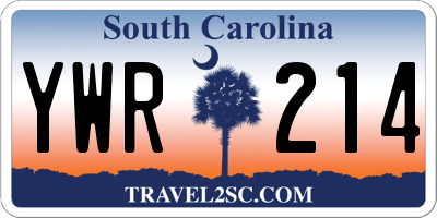 SC license plate YWR214