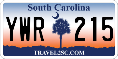 SC license plate YWR215