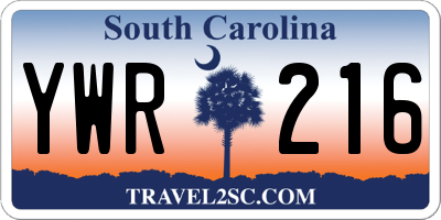 SC license plate YWR216