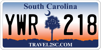 SC license plate YWR218