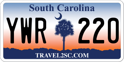 SC license plate YWR220