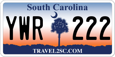 SC license plate YWR222