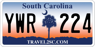 SC license plate YWR224