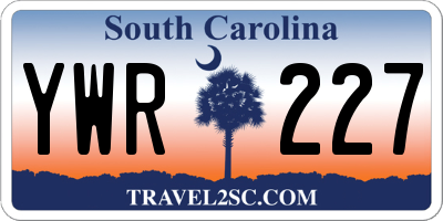 SC license plate YWR227