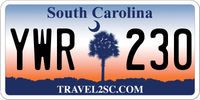 SC license plate YWR230